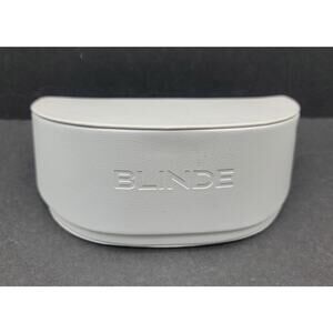 VTG Lg White Leather Hard Clamshell Case ONLY - BLINDE Sunglasses Felt Lining